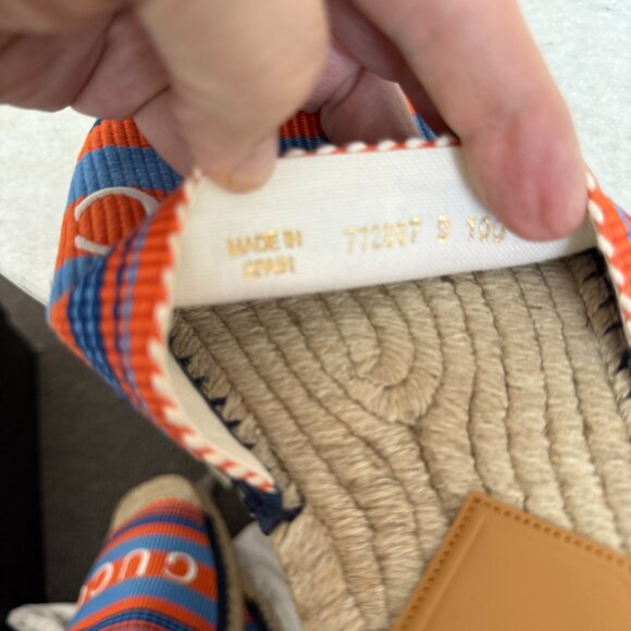 Gucci 772867 men’s Cloth Espadrille Sandals Shoes, sz Gucci 9 & 10.5 - Picture 9 of 10